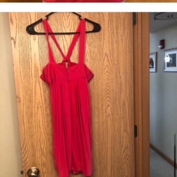 BCBGMaxAzria coral cut out bling sleeveless dress Sz S EUC - Picture 12 of 15